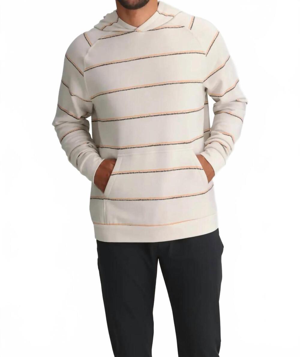 NEW FREE FLY men's bamboo lightweight fleece hoodie in dash double stripe birch